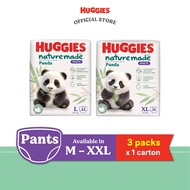 [Bundle of 3] Huggies Naturemade Panda Pants Diapers M56 /L42/ XL36/XXL24 - Super Premium Baby Diape