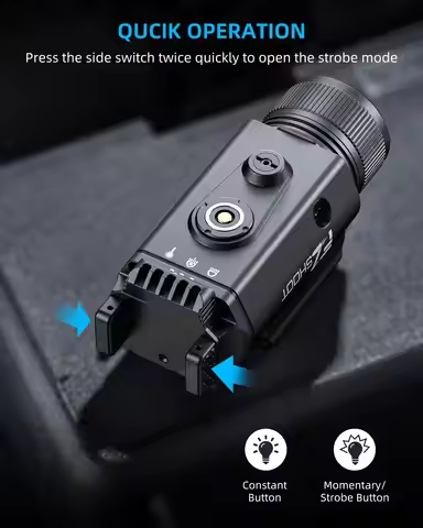 EZshoot 2400 Lumens Light Combo with Strobe Mode Flashlight with Adjustable Slide Rail for Picatinny