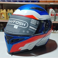 Grayfosh G3838 Full Face Flip up Double Visor Kraze Blue ( 2 in 1 ) ( 1pcs ) JK