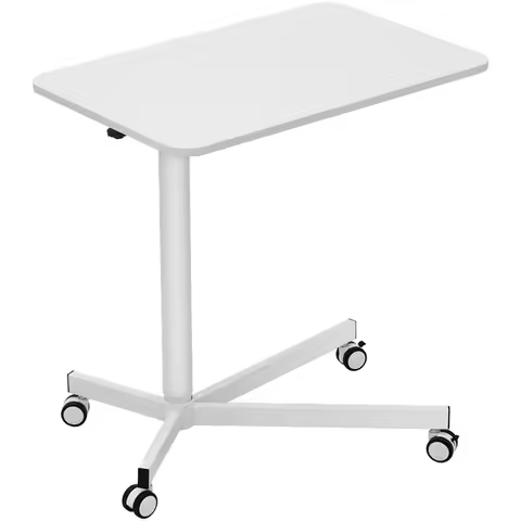 Mobile Standing Desk, 28.5'-44.2' Gas-Spring Height Adjustable Sit-Stand Desk, 360° Swivel Wheels (2