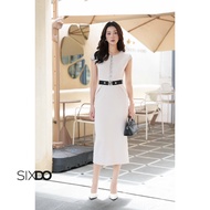 SIXDO Beige Woven Pencil Dress (Beige Woven Pencil Dress)