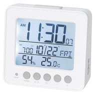 NITORI Radio-Controlled Digital Desk Clock 003SL White - Dimensions: 9.5cm Width x 4cm Depth x 9cm H