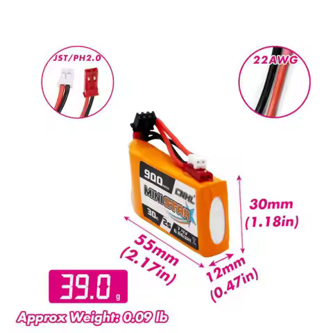 Global Warehouse CNHL MiniStar Lipo Battery 2S 900mAh 7.4V 30 With XT30U For Mini Quad FPV Drone Qua