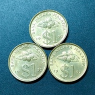 Kriss 1 Ringgit Gold Coin 1992 (3 Coins )