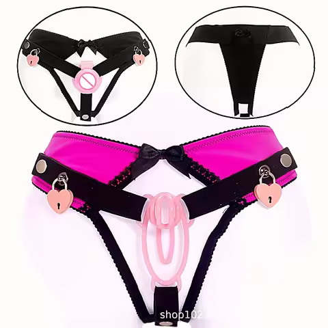 Sissy Chastity Cage Belt Chastity Panties FUFU Clip Anti-Falling Harness for Male Fake Bottom Cock C