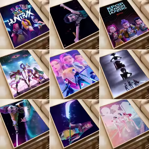 DIY 5D Movie k-kpop D-demon H-hunters Diamond Painting Mosaic Handmade Art Coffee House Bar Room Wal