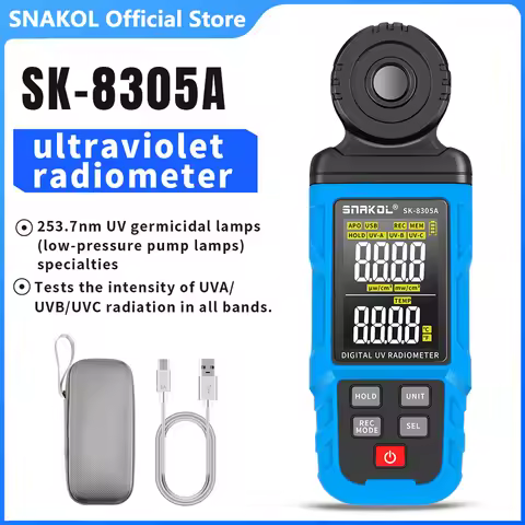 SNAKOL Digital illuminance Meter UV Illuminometer 315nm~420nm UV Tester Ultraviolet Radiometer UVA/U