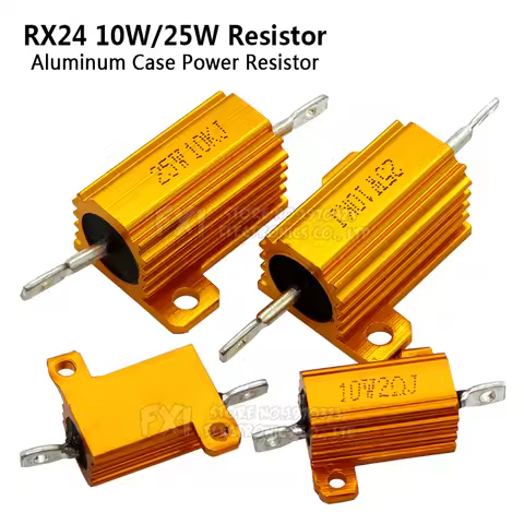 1PCS 10W 25W Aluminum Power Metal Shell Case Wirewound Resistor 0.01 ~ 30K 1 2 3 5 6 8 10 20 100 150