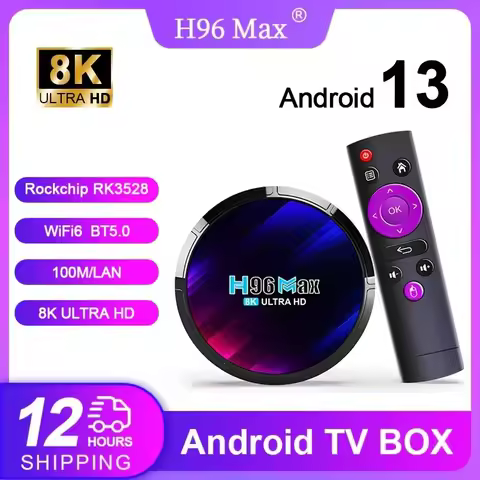 H96 MAX Android 13 TV Box H96 Max RK3528 4GB 64GB Smart Set Top Box Support BT5.0 wifi6 8k 4k 3D Vid