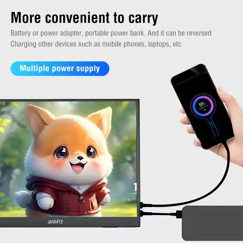 14 inch Portable Monitor 1200P HDR IPS Gaming Monitor USB TYPE C HDMI for Phone Laptop Desktop Switc