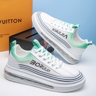 รองเท้าผ้าใบผู้ชาย รองเท้าผู้ชายช่องใหม่เพิ่มสไตล์ฮ่องกงกีฬารองเท้าเบาะลมผู้ชาย McQueen รองเท้าสีขาว