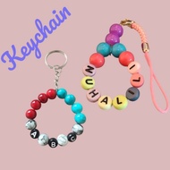 Keychain Tasbih Nama| Personalized Name Keyring Cube Alphabet Letter Keychain DIY |Custom Beaded Nam