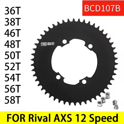 PASS QUEST 107bcd chainring axs 12 speed Round Chainwheel for Sram Rival AXS 12S Crankset 107 Bcd 36