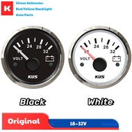 KUS Car / Boat 18-32V Pointer Voltmeters 52mm Volt Gauges Voltage Meters with Yellow or Red Backligh