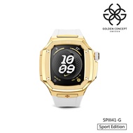 Golden Concept 錶殼 APPLE WATCH 41mm 白色橡膠錶帶 18K金錶框 WC-SPIII41-G