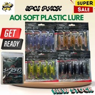 8PCS 6.5cm 2.7g AOI TPE SP Soft Plastic fishing lure bait Ikan Umpan casting haruan siakap toman