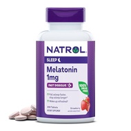 Natrol Melatonin 1mg, Strawberry-Flavored Dietary Supplement for Restful Sleep, 200 Fast-Dissolve Ta