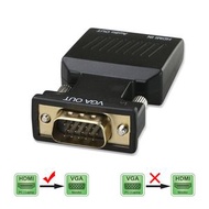 屯京 - A (HDMI 轉 VGA) HDMI轉VGA 帶音頻供電轉接頭 電腦機頂盒 HDMI母轉顯示器 VGA公轉換器