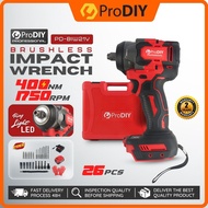 PRODIY 400NM Brushless Impact Wrench 1750RPM 1/2 inch Cordless Driver Torque Powerful Impact Gun Scr