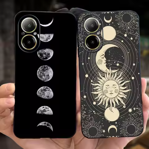 For Realme C67 4G Phone Case RealmeC67 4G RMX3890 Fashion Moon Pattern Soft Silicon Protective Back 