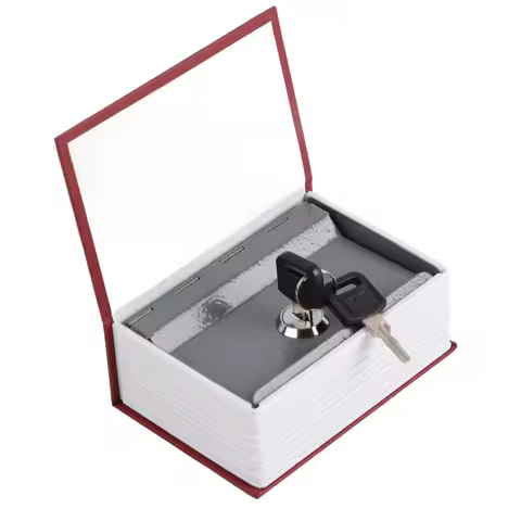 With Lock Keys Mini Safe Box Metal Lock Box Portable Safe Book Security Box Discreet Key Lock Securi
