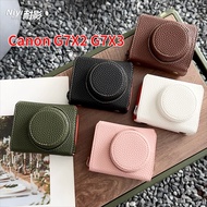 NIYI Canon G7X2 G7X3 Protective PU Leather Case Canon G7X Mark II G7X Mark III Pouch Shoulder Strap 