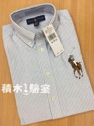 [積木實驗室]全新特價" Ralph Lauren POLO 牛津 線條大馬 襯衫 大童裝 男童 M號 青年版 8-20