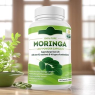 MORINGA Leaf Powder ORGANIC MORINGA 120 Capsules MORINGA Leaf Powder Capsules [cxW]