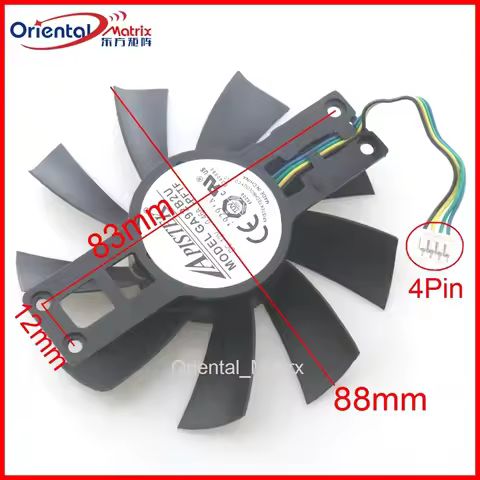 GA92B2U -PFTF 12V 0.46A 4Pin 88mm VGA Fan For Dataland RX580 2048SP RX570 RX560XT 4G X-Serial Graphi