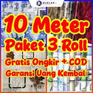 PACKAGE 3 ROLL 10 M Wallpaper Sticker Dinding 3D 10 M | 3D Size 45 cm x 10M FOR LIVING ROOM OR ROOM 