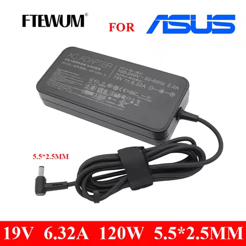 FTEWUM 19V 6.32A 120W 5.5*2.5mm Laptop ACAdapter Power Supply For toshiba ACER Asus N550 K53 N750 N5