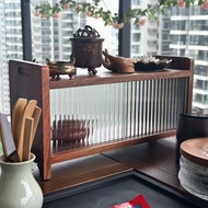 [Yuanyi] Tea set display stand Walnut Buddha Statue base table teacup stand Tea set antique stand so