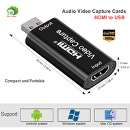 Video Capture Card การ์ดจับภาพวิดีโอเสียง 4K HDMI เป็น USB 2.0 FR PS4 เกม DVD Game/Video Live Hdmi Capture Card USB 2.0 to HDMI