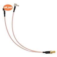 8 inch SMA Female to Y type 2 X TS9 Angle Male Connector Splitter Combiner Cable,gold&silver