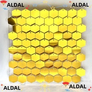 ALDAL Sequin Panel Wall Decor, Silver Gold Hexagon Sequin Backdrop,  PET Glitter Photo Backdrop Wedd