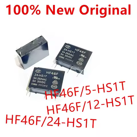 10piece HF46F/5-HS1T 、HF46F/12-HS1T 、HF46F/24-HS1T DIP-4 New power relay HF46F-24-HS1T 、HF46F-12-HS1