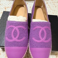紫色 Chanel 草編鞋 漁夫鞋38～全新出清