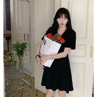 Polo neckline dress for womens summer 2023 new Korean style pure lust waist and thin careful machine