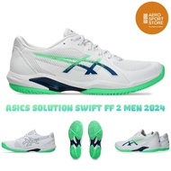 [ Asics SOLUTION SWIFT FF 2 MEN TENNIS SHOES 2024 / White - New Leaf ]