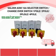SALZER AOM 16A SELECTOR SWITCH / CHANGE OVER SWITCH 1POLE/ 2POLE/ 3PLOLE/ 4POLE.