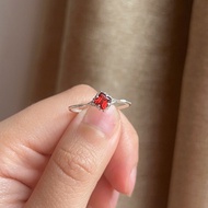 S935 Crush On You silver ring with Garnet, stone of Passion, Power & Protection ️