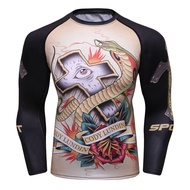 CODY LUNDIN การพิมพ์ดิจิตอลกีฬาการบีบอัด Sublimated Jiu Jitsu BJJ แขนยาว MMA Rashguard ยืดมวย Jersey ผู้ชาย