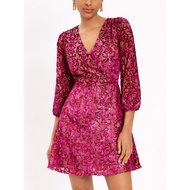 L0FT metallic velvet dress