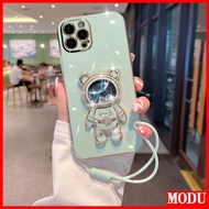 MODU Casing OPPO A57 A7A5S A16K A16E A12 A55 A9 A3S A12E A16 A16S A54S A54 F7 2F 2Z 2022 2020 4G Quicksand Astronaut Stand Shockproof Mobile Phone Case Cover