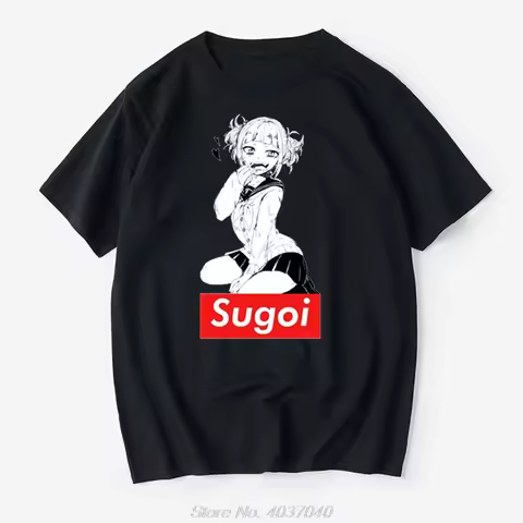 Quality Cotton Streetwear Harajuku My T shirts Ahegao Toga Sugoi Waifu Boku No Hero Creative Design 