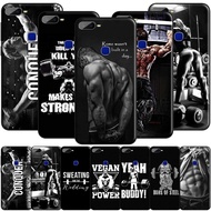 SY_25 Bodybuilding Gym Fitness Soft Silicone TPU Case for OPPO A54 4G A15 A15S A3S A5 A93 F9 Pro A7X