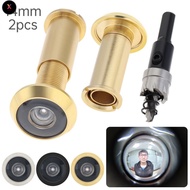 XS 2 pcs Solid Brass 180 Degree 14/16mm Door Viewer Peephole for 1.57inch to 2.36inch Door Thickness