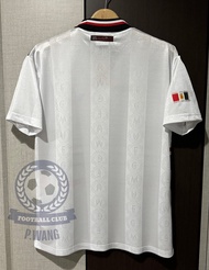 New!! เสื้อฟุตบอลย้อนยุค Retro  แมนยู Away เยือน คอปก 1997 อัดชื่อนักเตะ BECKHAM#7 กล้ารับประกันคุณภ