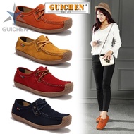 【Ready Stock】Women Sneakers Kasut Wanita Loafer Kulit Kasut Kasual Suede Flats Perempuan Slip Pada K