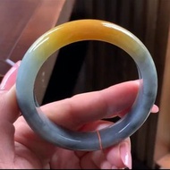 冰種 天然翡翠 緬甸 A玉 玉鐲 • 糯冰種烏雞黑黃翡翠福鐲